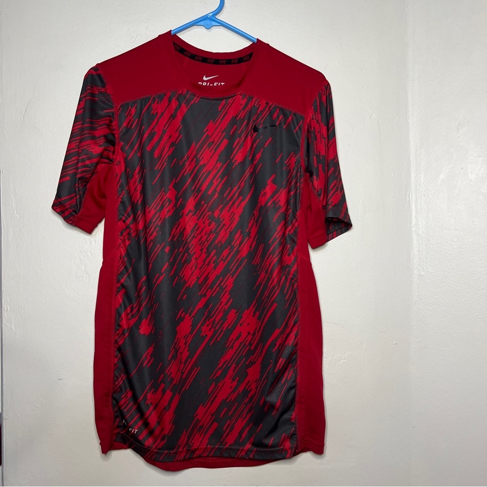 Nike Dri-Fit Running Striped Colorblock  Training Gym Workout T-Shirt Large